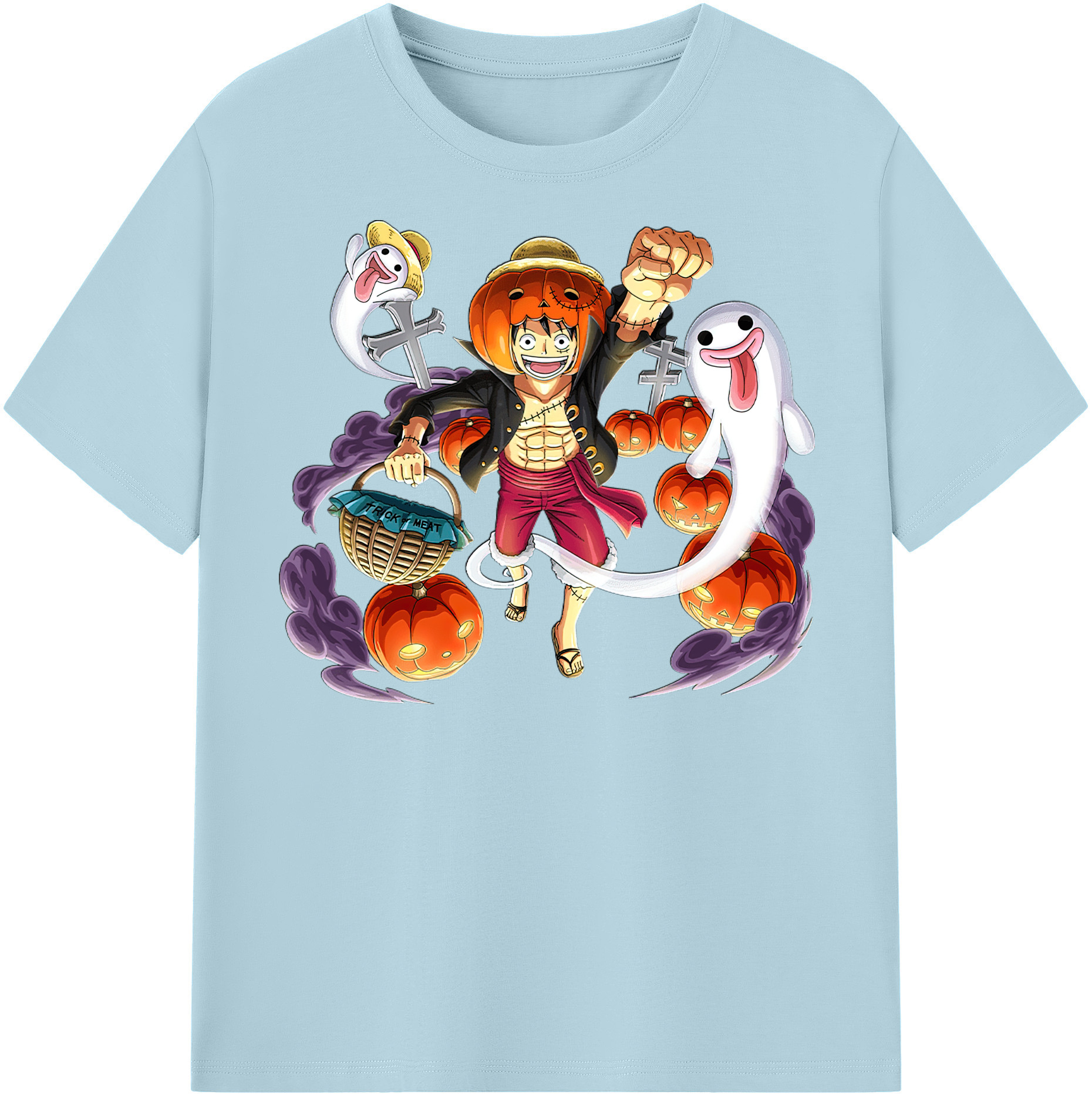 ワンピース モンキー・D・ルフィ ONE PIECE Monkey D. Luffy 綿100％半袖Tシャツ（フロントプリント）